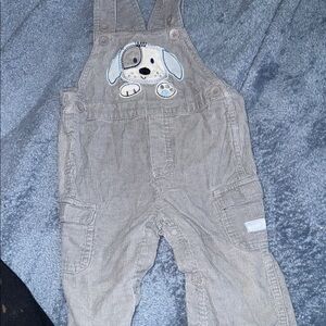 Garanimals Gray Corduroy Overalls with Puppy Patch